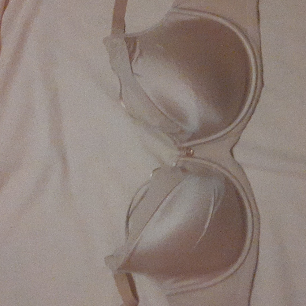 Satin pink bra
